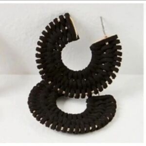 Free People See If I Care Suede Hoop Earrings NWT